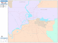 Eau Claire Digital Map Color Cast Style